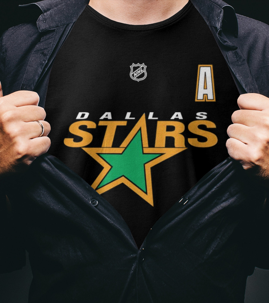 Dallas Stars NHL Hockey Team Logo And Letter A T-Shirt