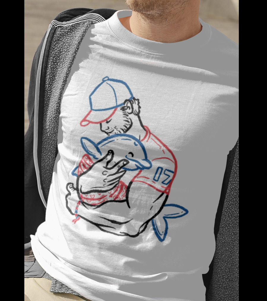 Dolphin I Love You Dad 17 Baseball Player Hugging Child's Plush Toy T-Shirt