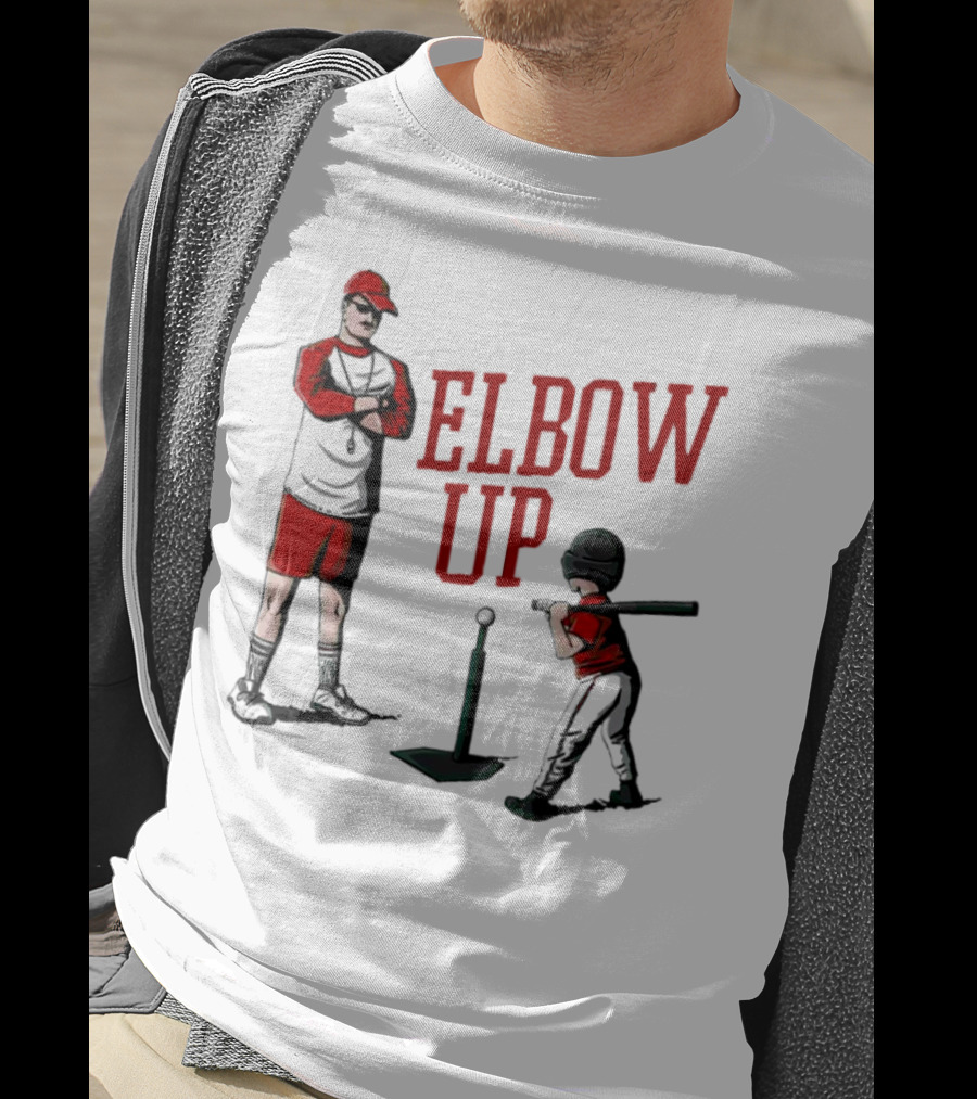 Elbow Up Baseball Coach Batting Stance T-Shirt