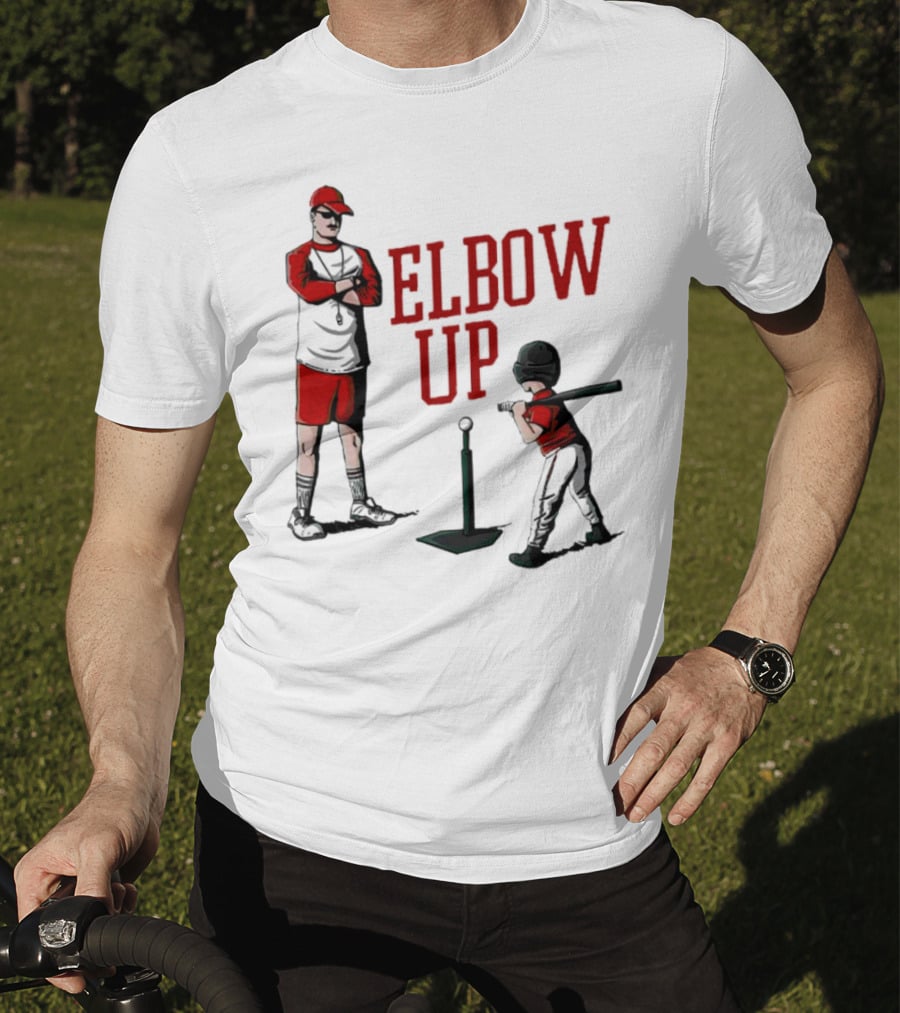 Elbow Up Baseball Coach Batting Stance T-Shirt