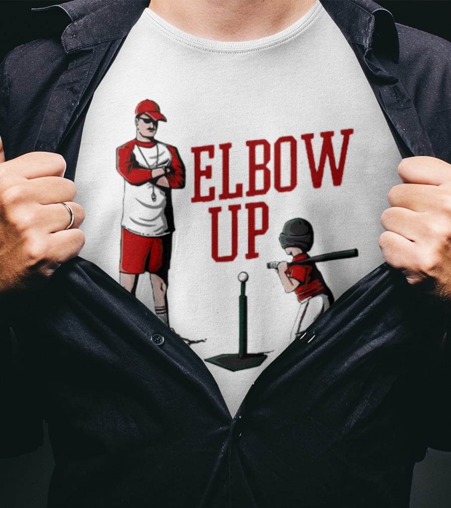 Elbow Up Baseball Coach Batting Stance T-Shirt