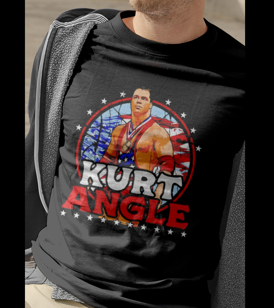 Kurt Angle Patriotic Stars And Stripes Wrestling T-Shirt