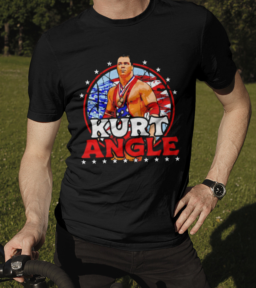 Kurt Angle Patriotic Stars And Stripes Wrestling T-Shirt