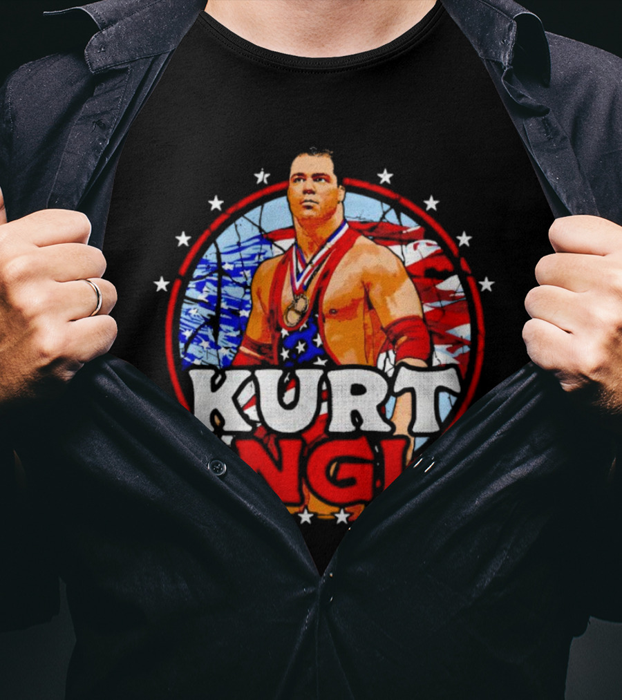 Kurt Angle Patriotic Stars And Stripes Wrestling T-Shirt