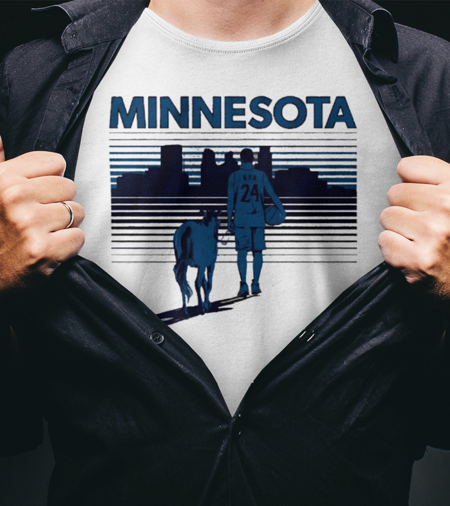 Minnesota Basketball 24 Bring Ya Ass Player And Dog With City Skyline T-Shirt