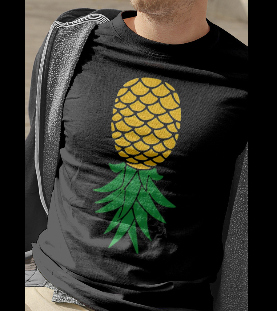 Upside Down Pineapple Yellow Green Scales T-Shirt