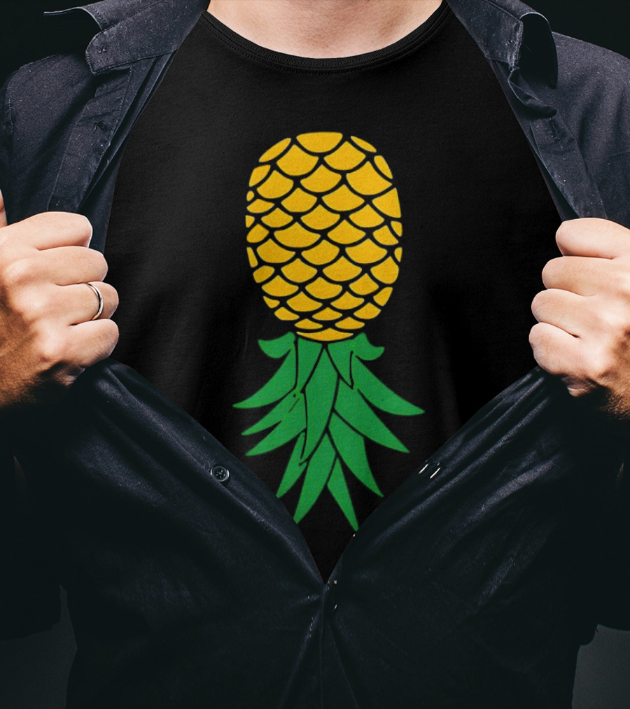 Upside Down Pineapple Yellow Green Scales T-Shirt