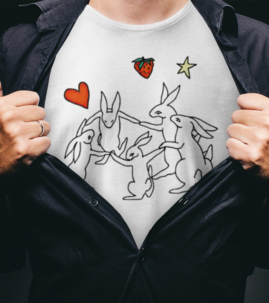 Witch Shit Bunny Circle With Heart Star And Strawberry T-Shirt