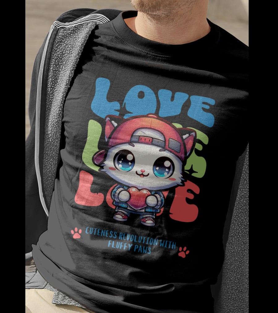 Love Love Love Cuteness Revolution With Fluffy Paws T-Shirt