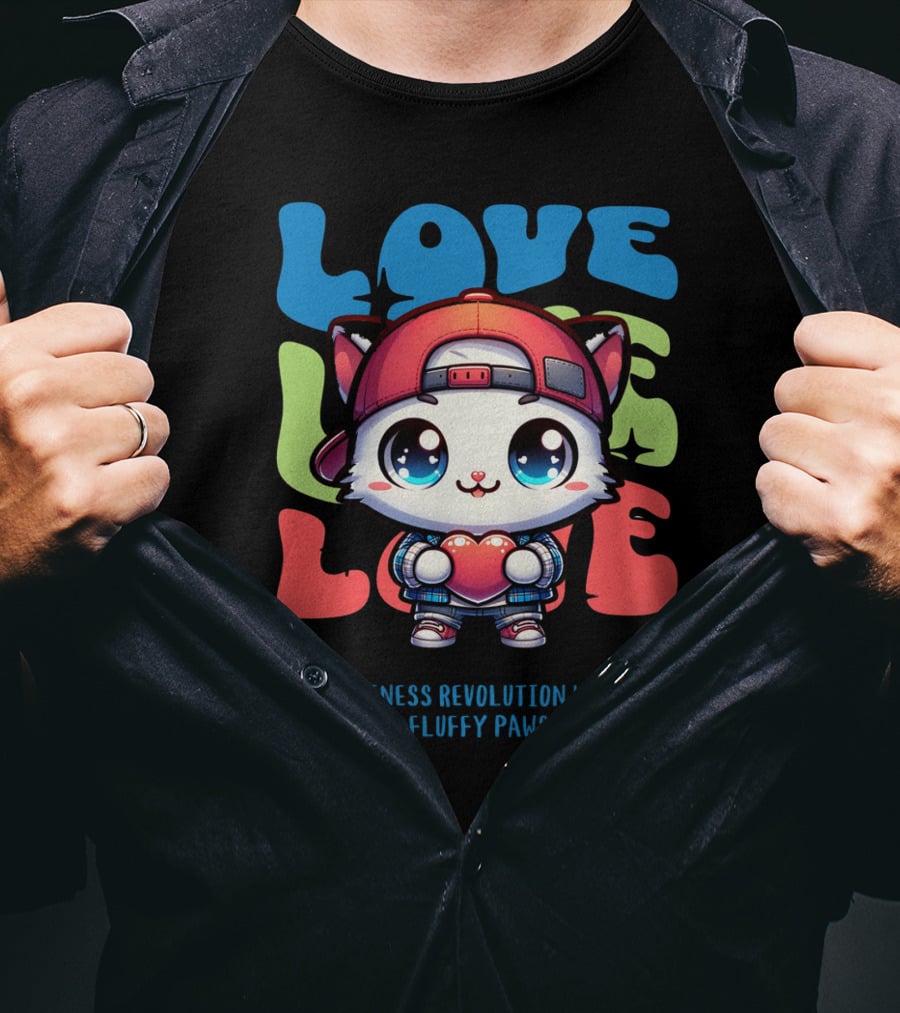 Love Love Love Cuteness Revolution With Fluffy Paws T-Shirt