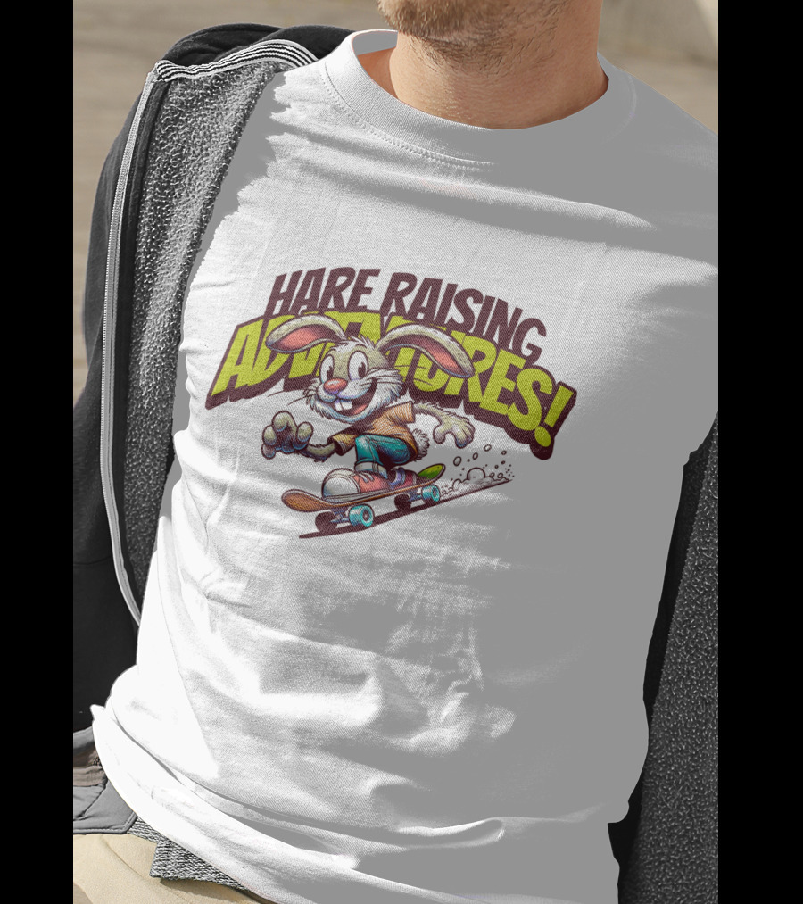 Hare Raising Adventures Skateboarding Rabbit T-Shirt