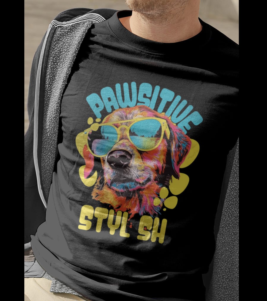 Pawsitive Styl Sh Sunglasses Retro Dog T-Shirt