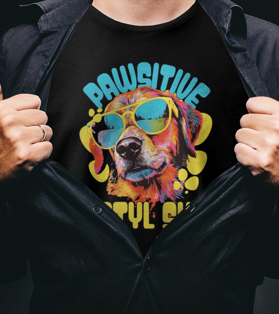 Pawsitive Styl Sh Sunglasses Retro Dog T-Shirt