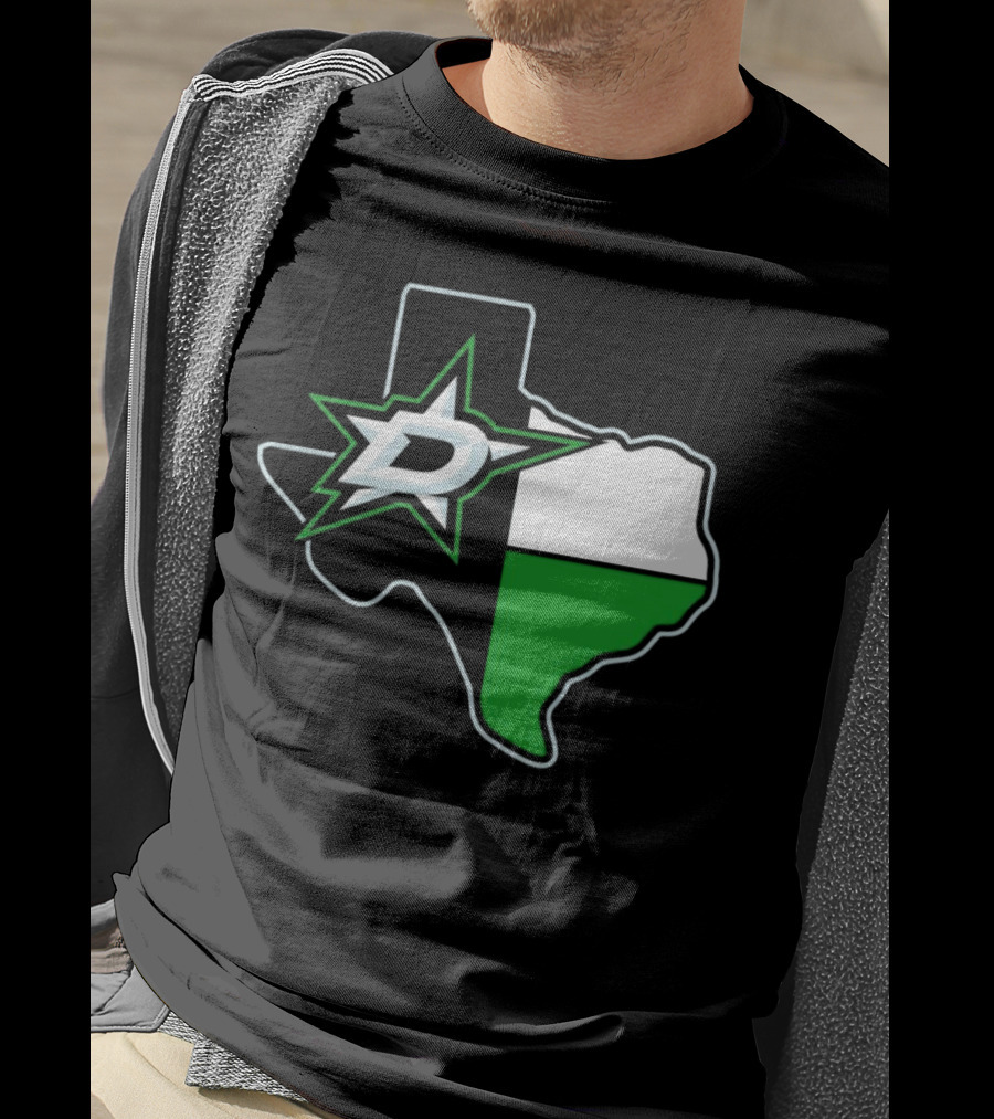Dallas Stars NHL Texas Outline And Emblem T-Shirt