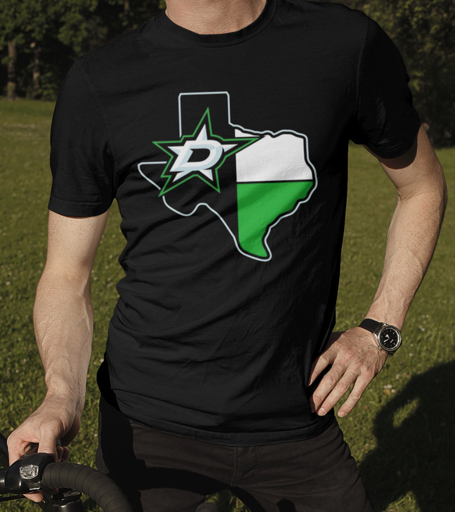 Dallas Stars NHL Texas Outline And Emblem T-Shirt