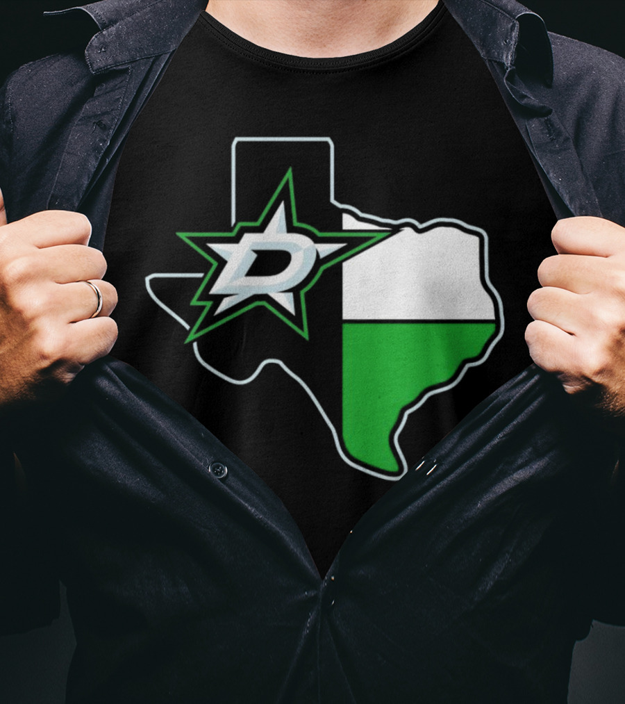 Dallas Stars NHL Texas Outline And Emblem T-Shirt