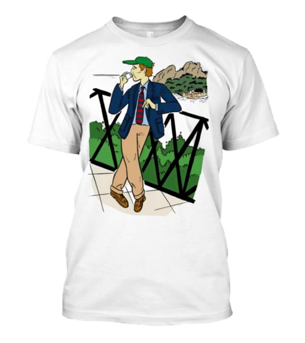 Dick Carroll Roy Rober’s Green Cap And Cityscape Pipe Smoker T-Shirt