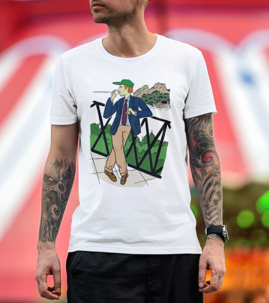 Dick Carroll Roy Rober’s Green Cap and Cityscape Pipe Smoker T-Shirt