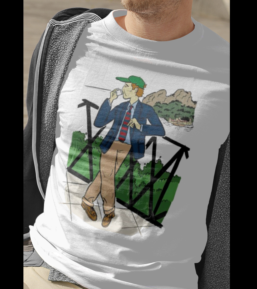 Dick Carroll Roy Rober’s Green Cap And Cityscape Pipe Smoker T-Shirt