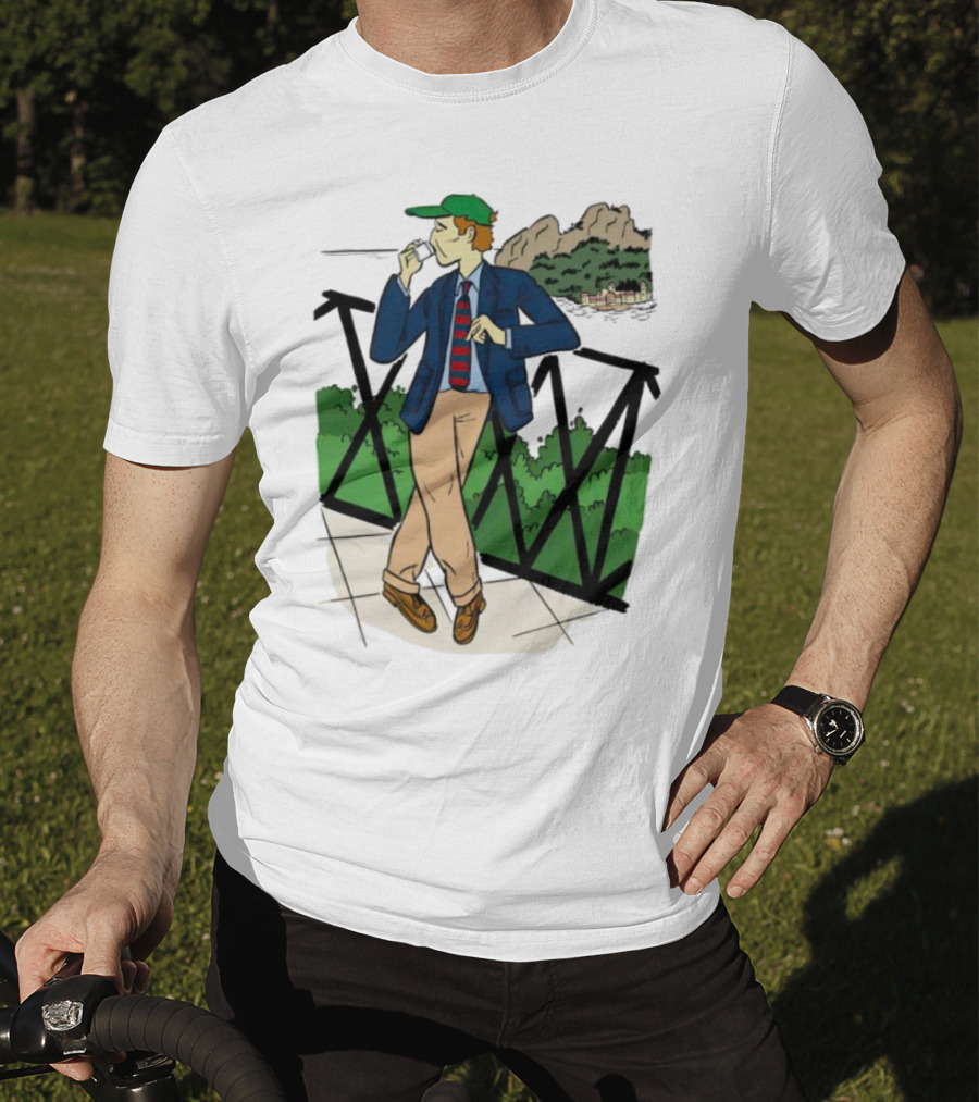 Dick Carroll Roy Rober’s Green Cap And Cityscape Pipe Smoker T-Shirt