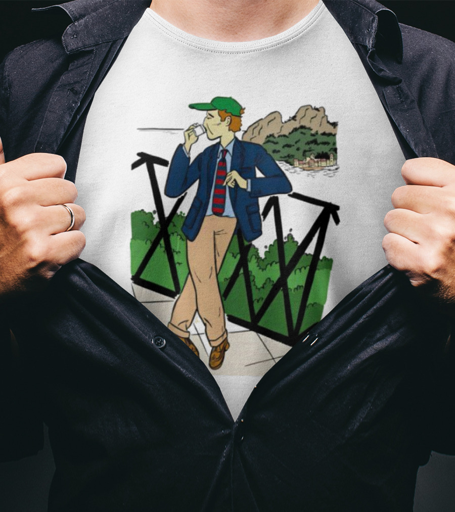 Dick Carroll Roy Rober’s Green Cap And Cityscape Pipe Smoker T-Shirt