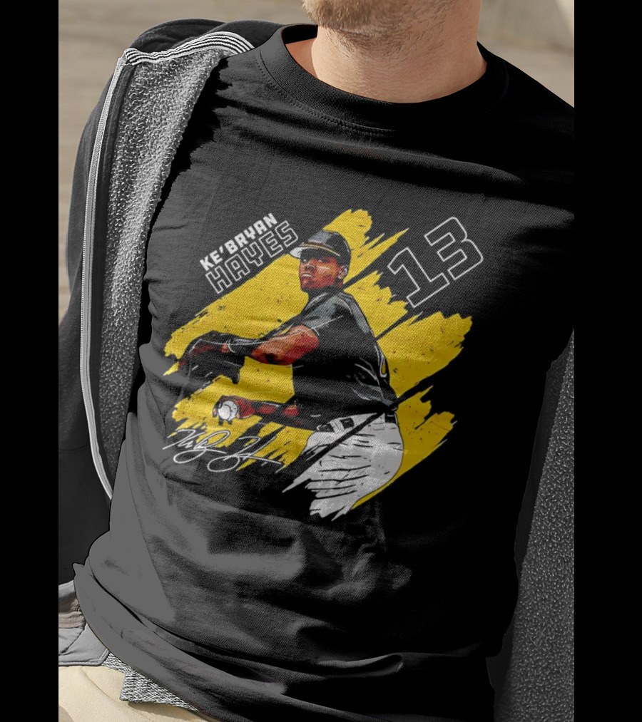Ke’Bryan Hayes Pittsburgh Pirates Baseball 13 Signature Cartoon T-Shirt