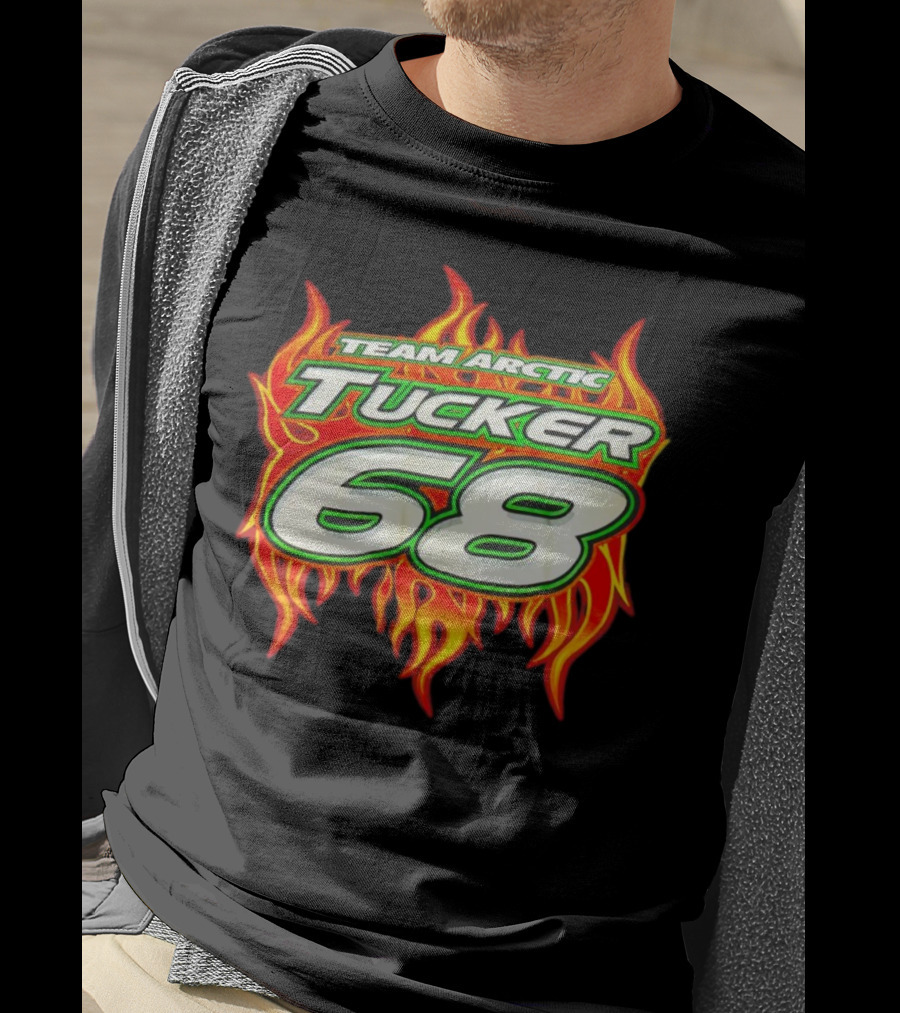 Team Arctic Tucker 68 Fire Flames Racing Motif T-Shirt