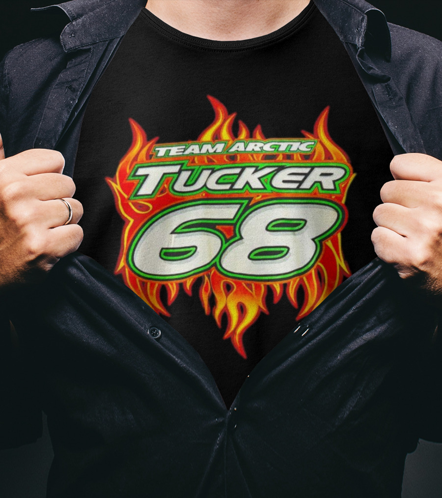 Team Arctic Tucker 68 Fire Flames Racing Motif T-Shirt