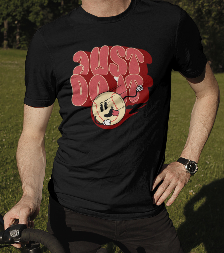 Just Do It Baseball Cartoon Character T-Shirt