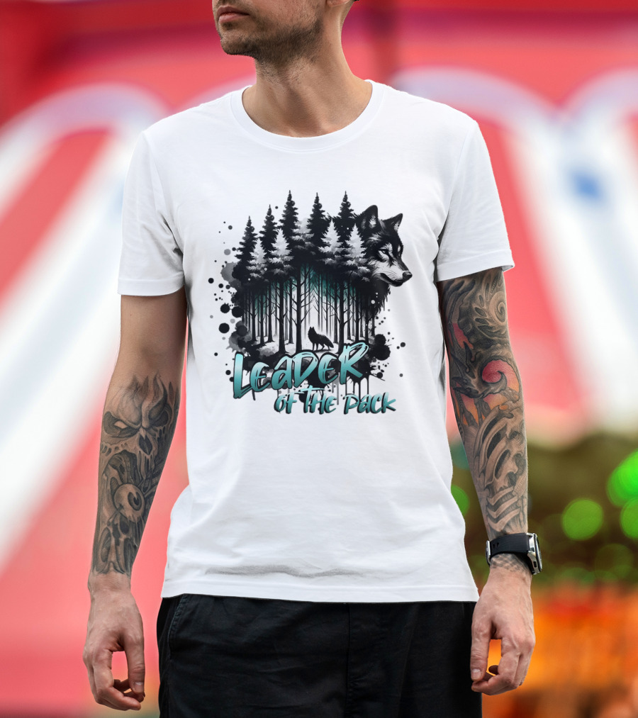 Leader of The Pack Wolf Forest T-Shirt