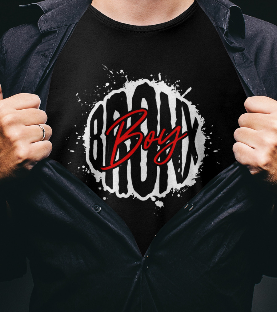 Bronx Boy Bold Graffiti Typography T-Shirt