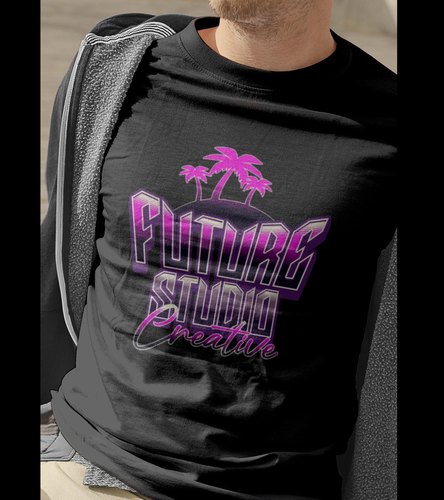 Future Studio Creative Synthwave Neon Palms T-Shirt