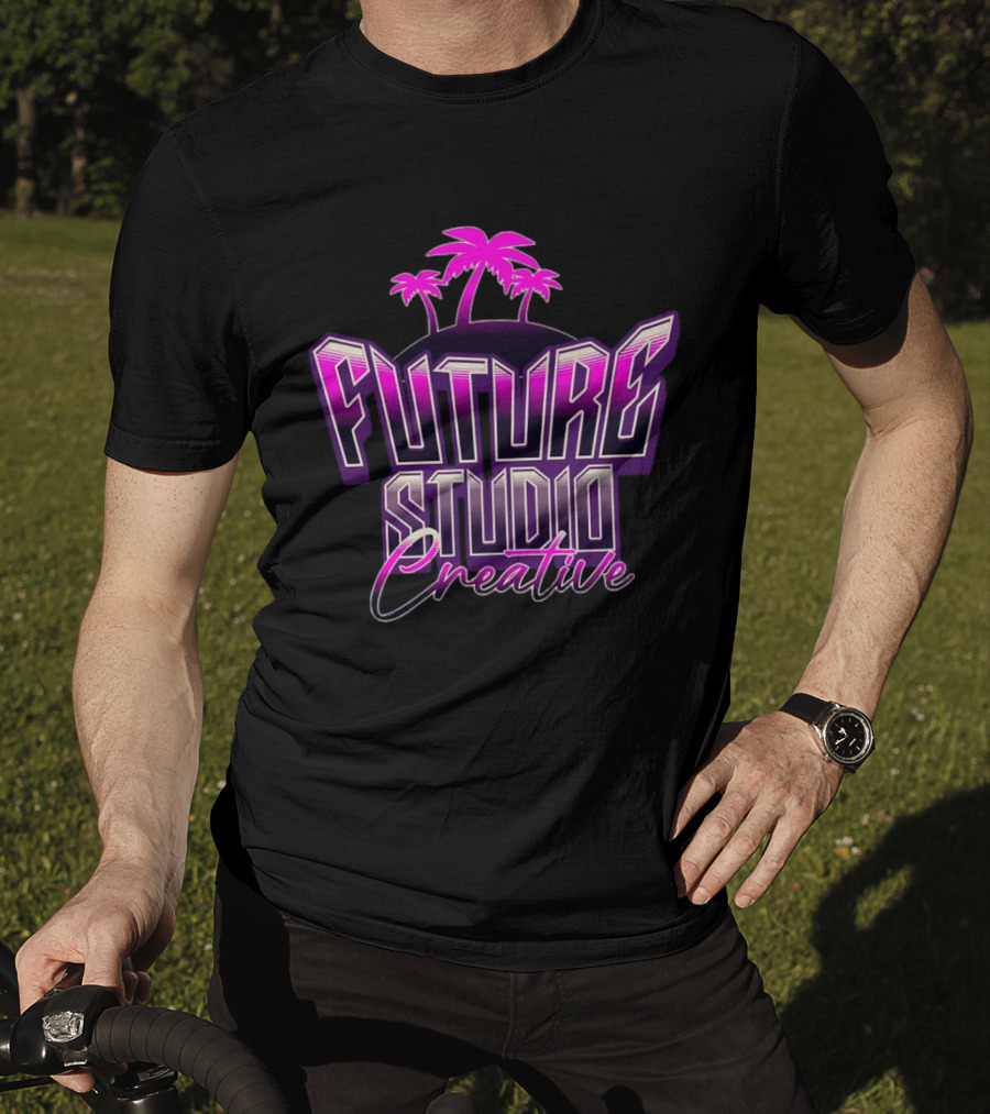 Future Studio Creative Synthwave Neon Palms T-Shirt