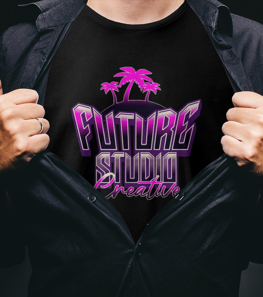 Future Studio Creative Synthwave Neon Palms T-Shirt