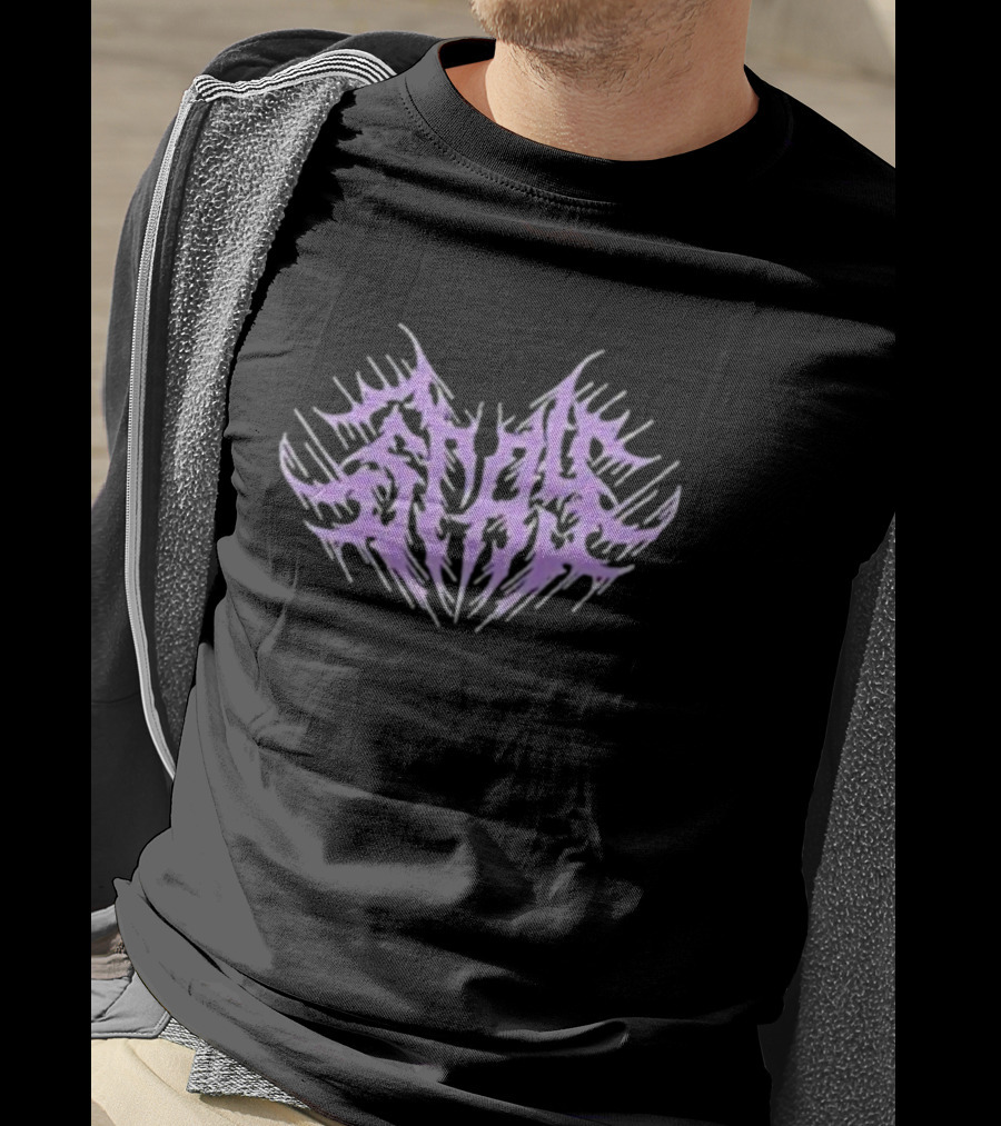 Stay Love Text Purple Abstract T-Shirt