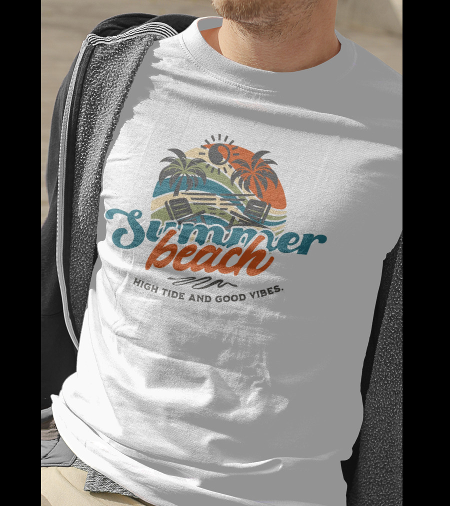 Summer Beach High Tide And Good Vibes T-Shirt