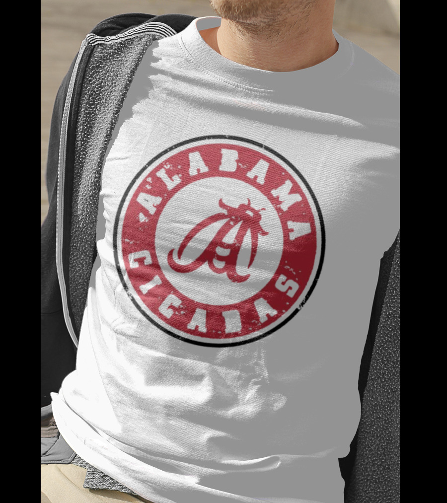 Alabama Cicadas Crimson Tide Football Circle Emblem T-Shirt