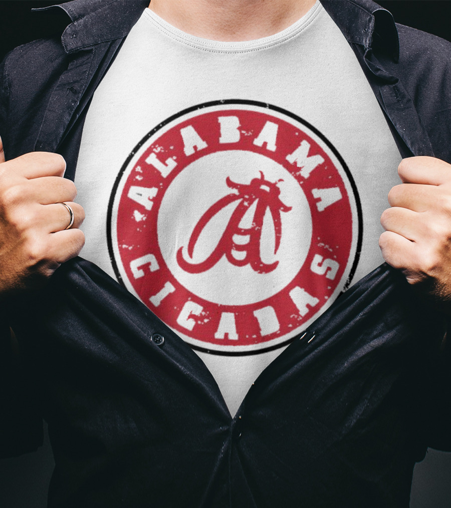 Alabama Cicadas Crimson Tide Football Circle Emblem T-Shirt