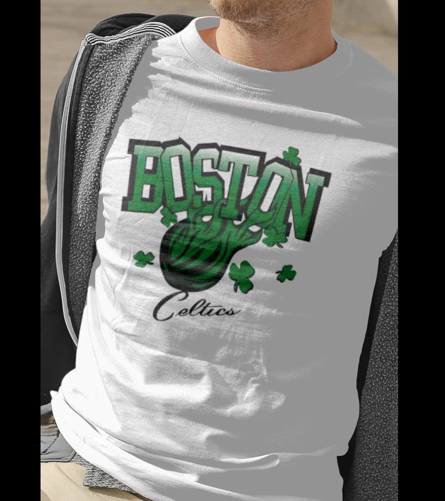 Boston Celtics Shamrock Flames Basketball Vintage T-Shirt