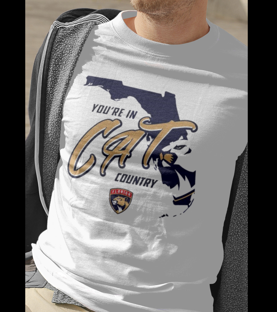 Florida Panthers You're In Cat Country Map Outline T-Shirt