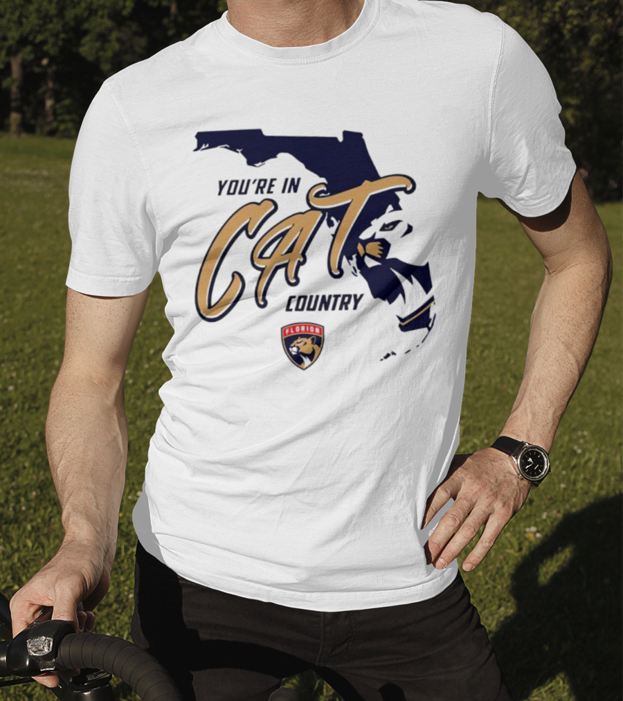 Florida Panthers You're In Cat Country Map Outline T-Shirt