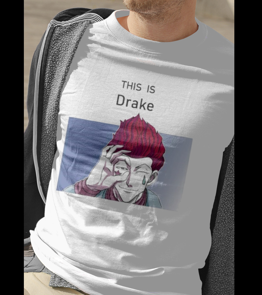 Hisoka This Is Drake Tear Symbol Pink Hair Anime Meme T-Shirt