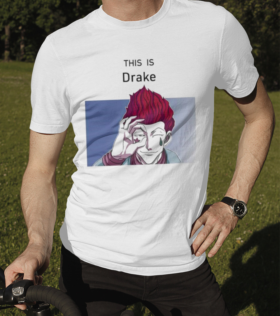 Hisoka This Is Drake Tear Symbol Pink Hair Anime Meme T-Shirt