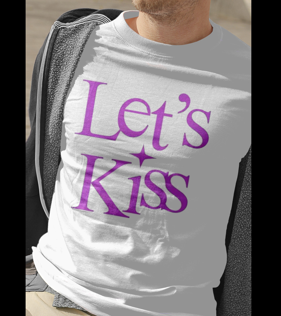 Let’s Kiss Starry Violet Text T-Shirt