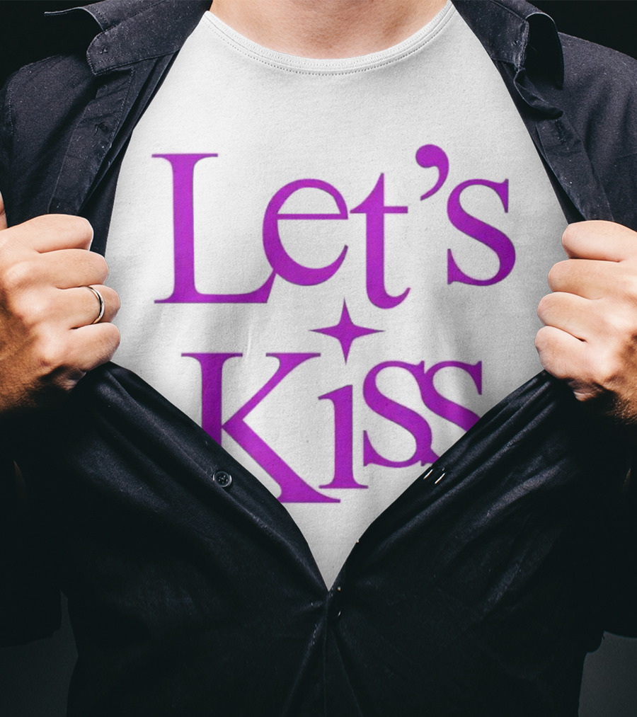 Let’s Kiss Starry Violet Text T-Shirt