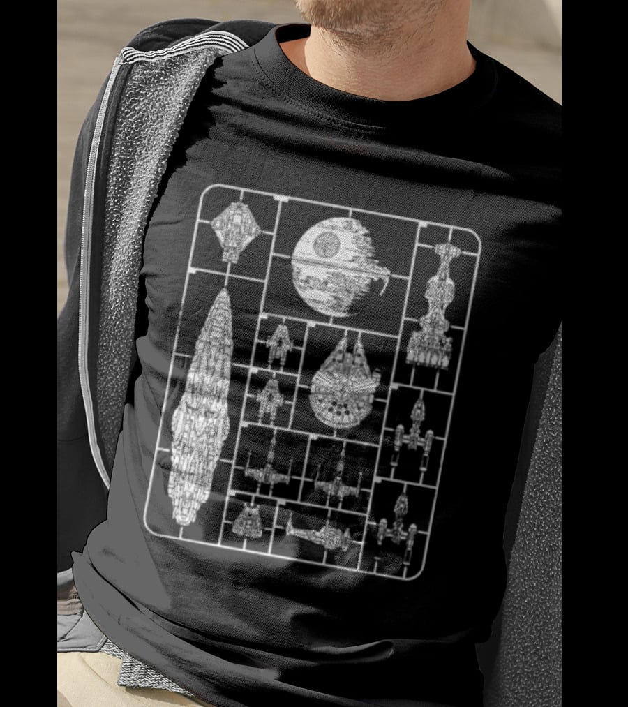 Star Wars Spacecraft Rebellion Model Kit Blueprint T-Shirt