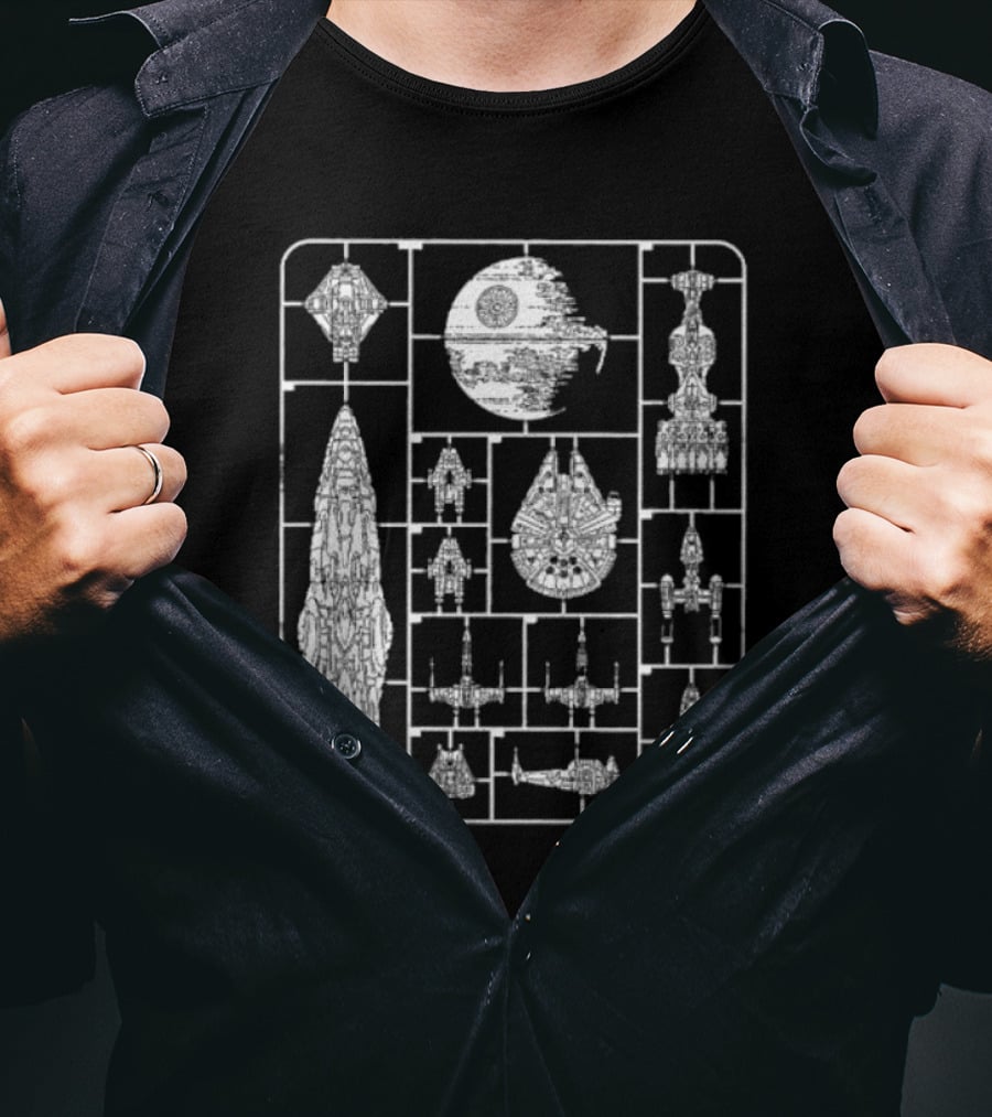 Star Wars Spacecraft Rebellion Model Kit Blueprint T-Shirt
