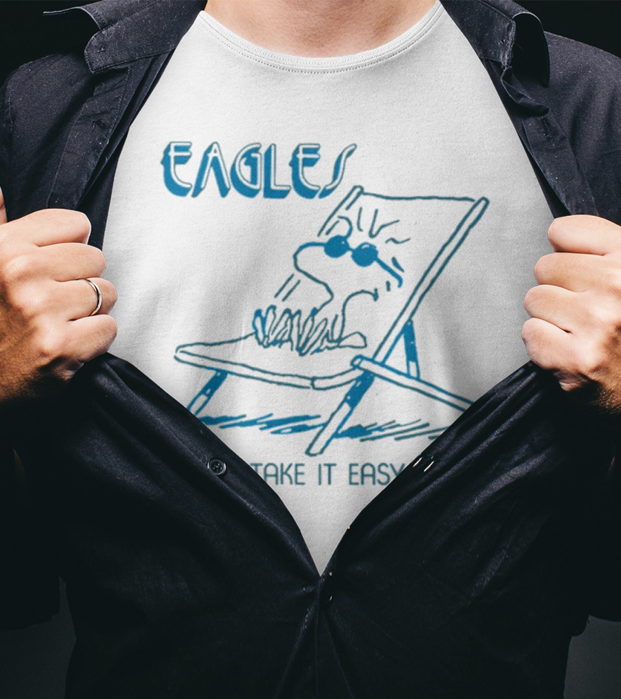 Eagles Take It Easy Woodstock Chair Relaxation T-Shirt