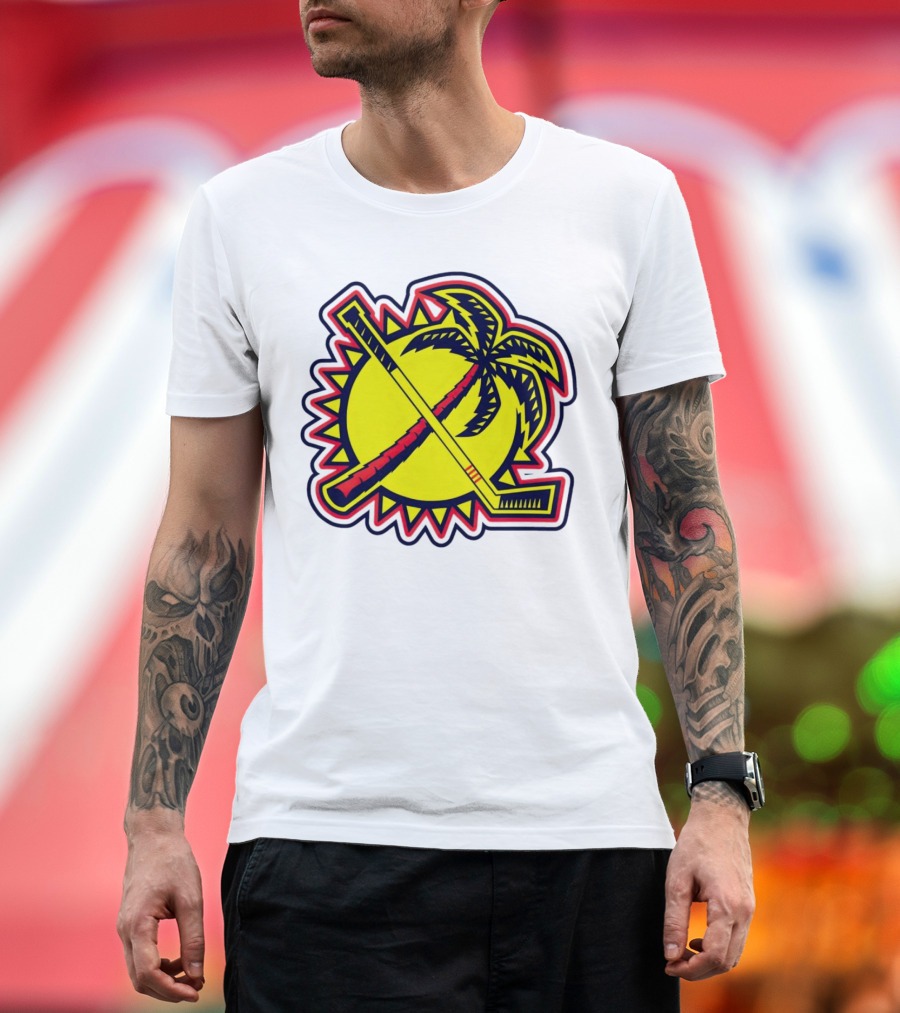 Florida Panthers Sun Coconut Tree Hockey Stick Palm T-Shirt