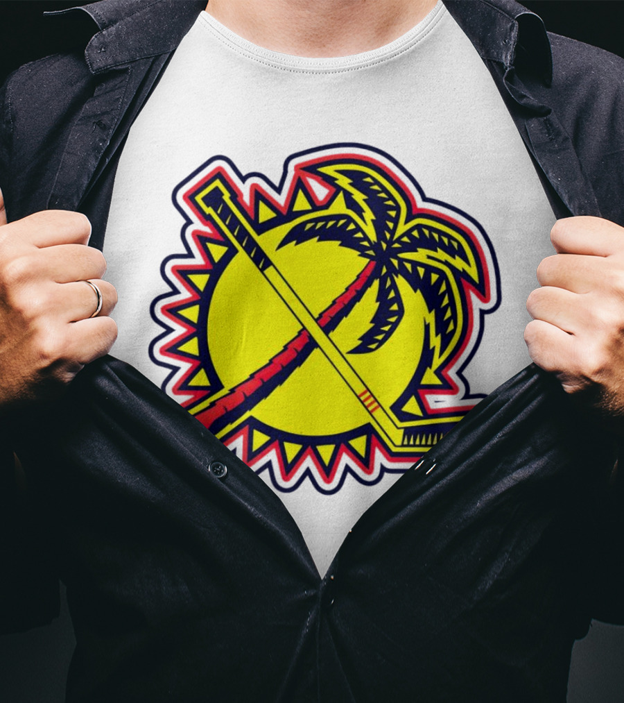 Florida Panthers Sun Coconut Tree Hockey Stick Palm T-Shirt
